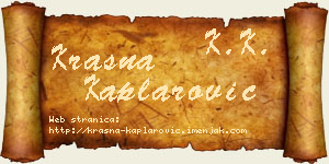 Krasna Kaplarović vizit kartica